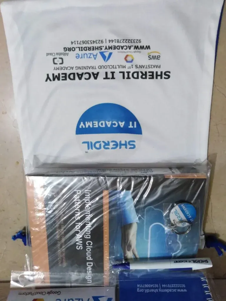 Sherdil IT Academy welcome pack with a branded T-shirt, 2017