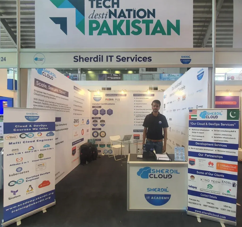 Sherdil IT Services booth under the Tech Destination Pakistan banner, ITCN Asia 2024 Lahore