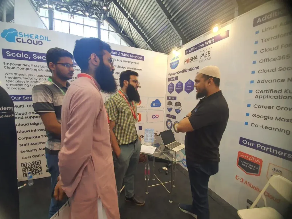 Visitors at the Sherdil Cloud booth, ITCN Asia 2024 Lahore