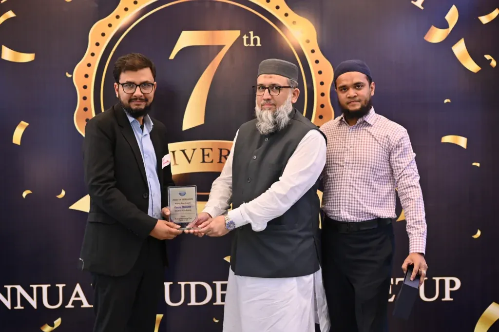 Award presented on stage at the Sherdil 7th Anniversary Students Meetup 2024