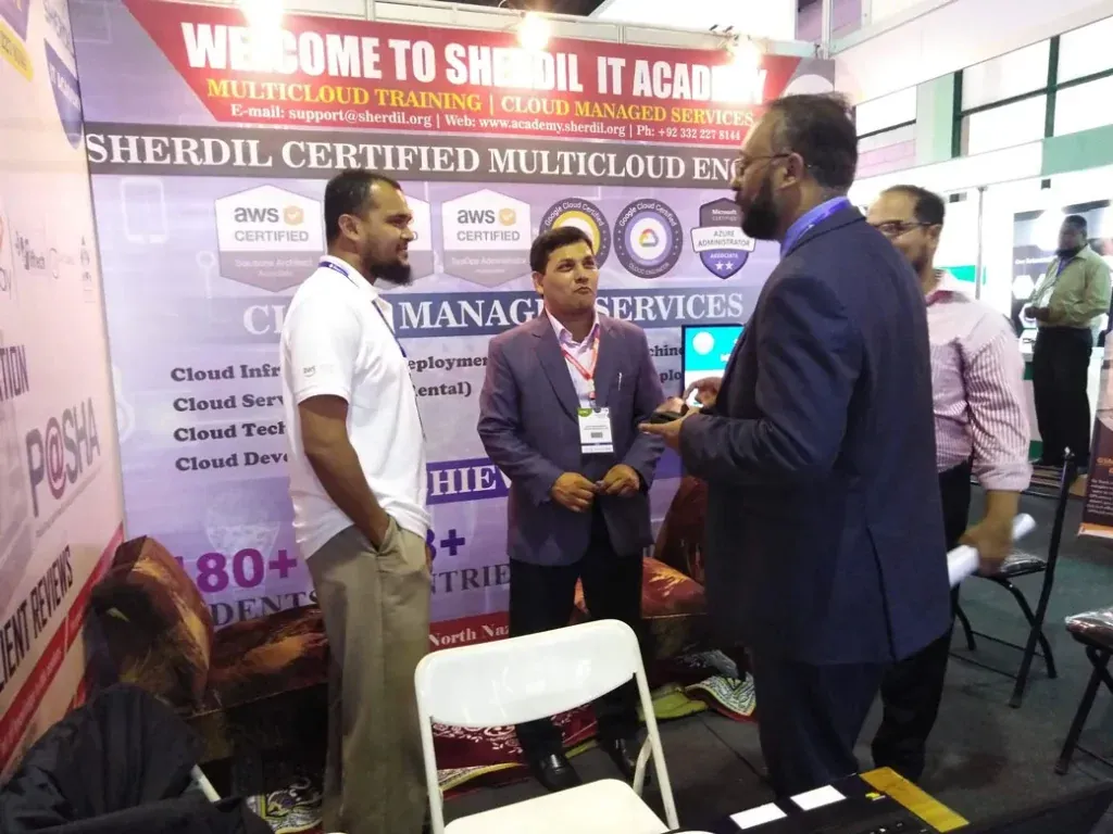 Visitors at the Sherdil IT Academy stall, ITCN Asia 2019