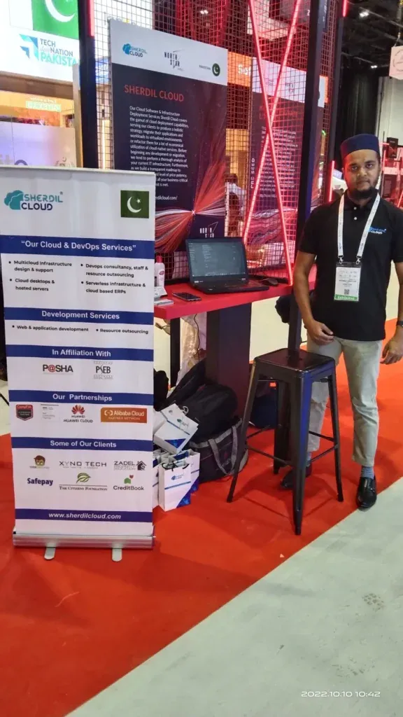 Sherdil stand with banners at GITEX Dubai 2022