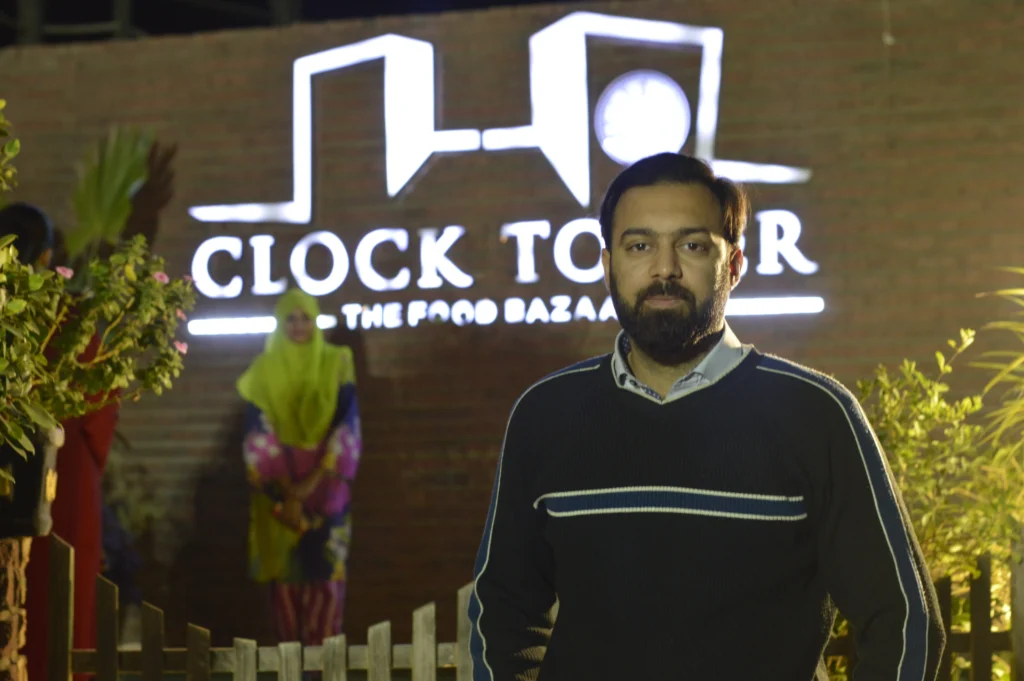 Guest at the Clock Tower food bazaar entrance, Sherdil Annual Dinner 2022