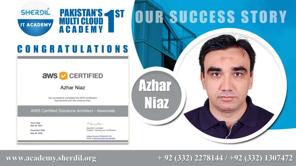 Sherdil IT Academy success story: Azhar Niaz, AWS Certified Solutions Architect – Associate