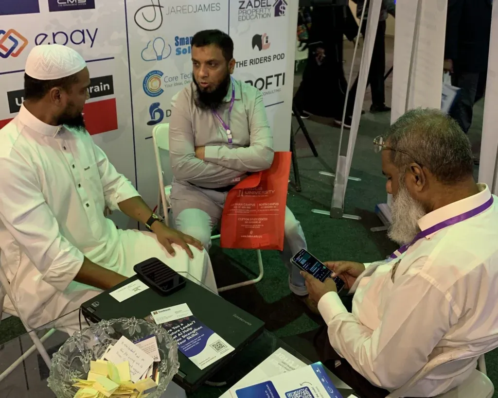 Meeting in the Sherdil booth lounge, ITCN Asia 2025 Karachi