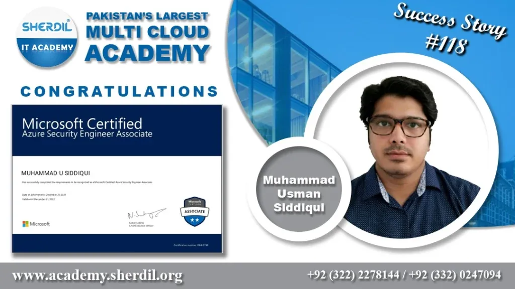 Sherdil IT Academy success story: Muhammad Usman Siddiqui, Microsoft Certified Azure Security Engineer Associate