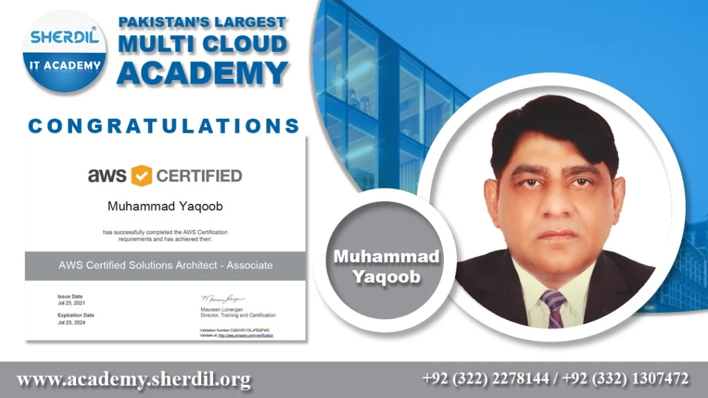 Sherdil IT Academy success story: Muhammad Yaqoob, AWS Certified Solutions Architect – Associate