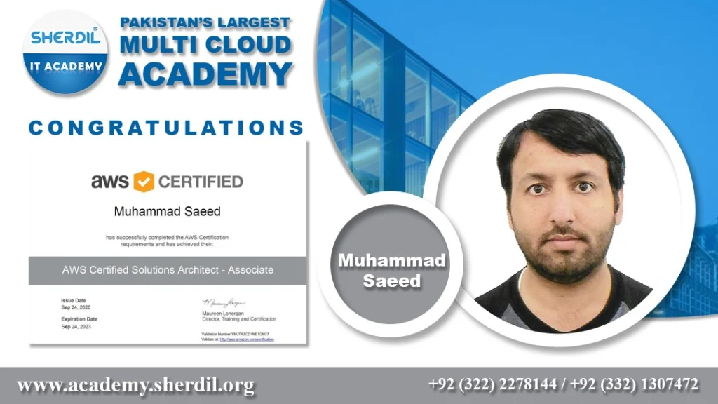 Sherdil IT Academy success story: Muhammad Saeed, AWS Certified Solutions Architect – Associate