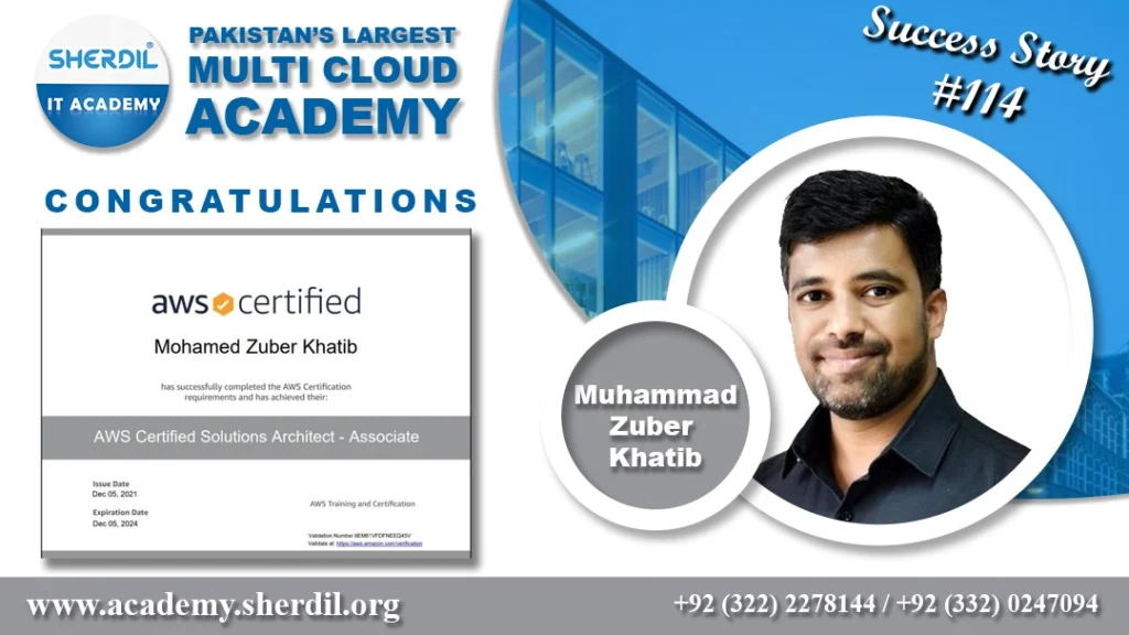 Sherdil IT Academy success story: Mohamed Zuber Khatib, AWS Certified Solutions Architect – Associate
