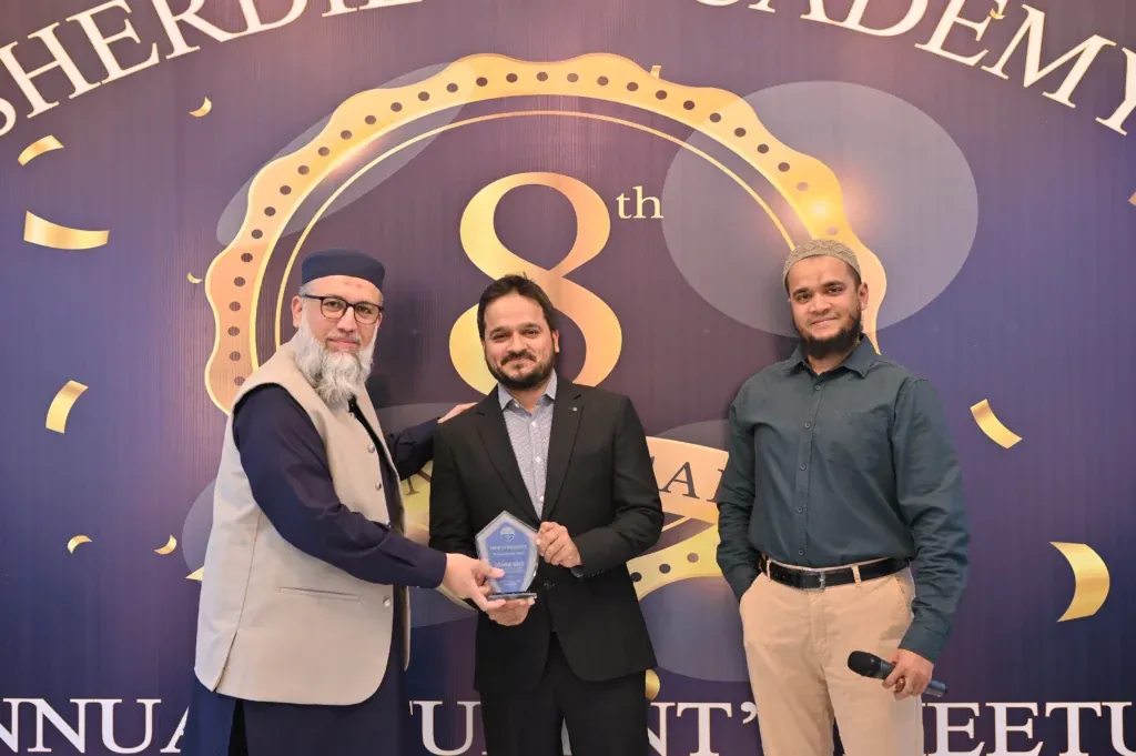 Award presented to a student at the Sherdil IT Academy 8th Anniversary Meetup 2025
