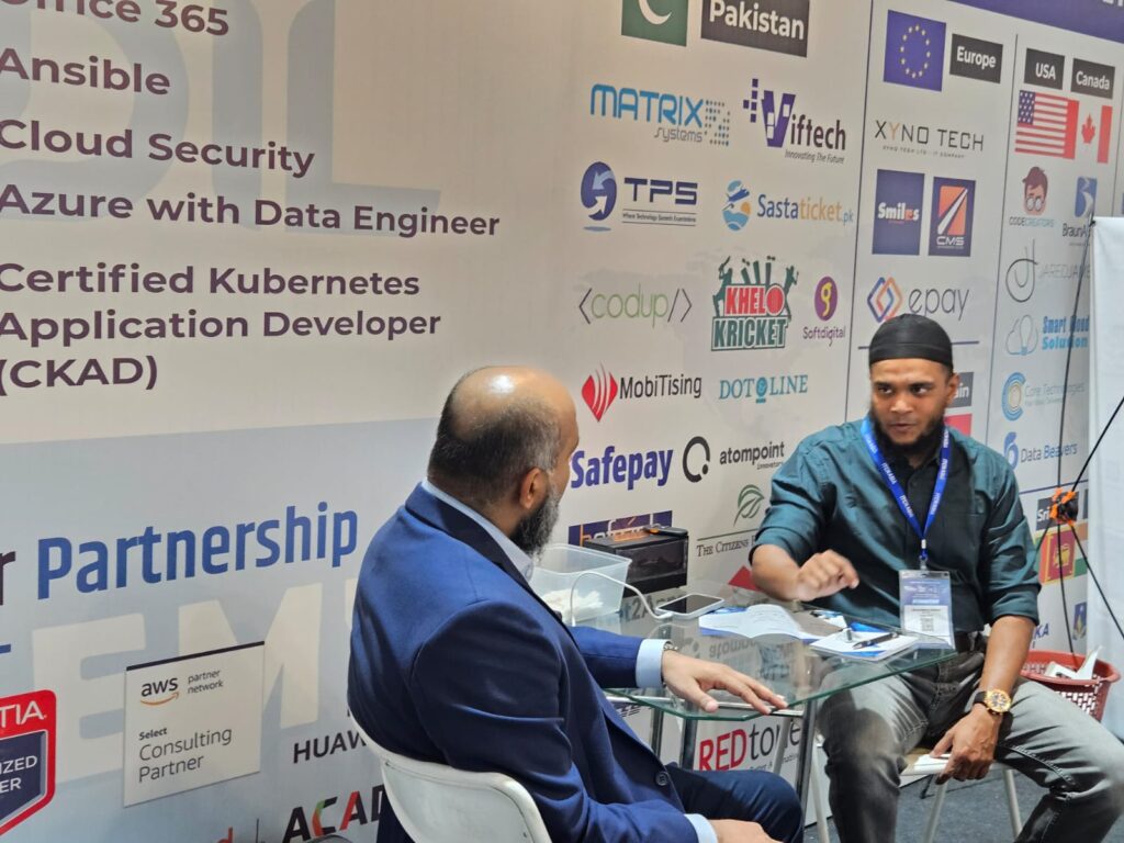 Discussion at the Sherdil partnership desk, ITCN Asia 2026 Karachi