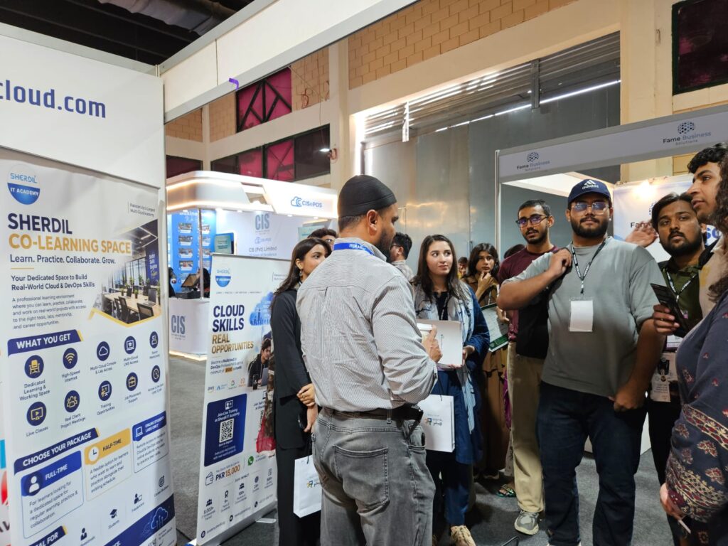 Visitors gathered at the Sherdil Co-learning Space stand, ITCN Asia 2026